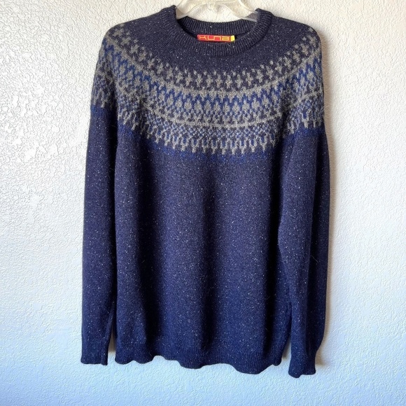 Kuna Fair Isle Baby Alpaca crew neck large sweater - Picture 1 of 10